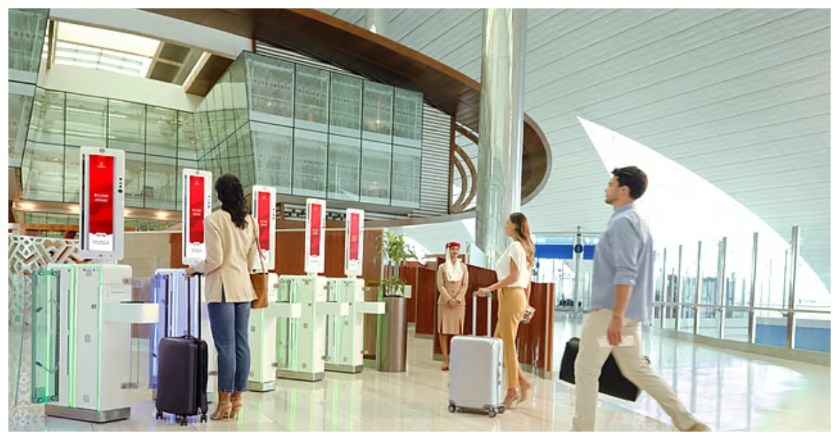 বায়োমেট্রিক ক্যামেরায় ছবি তুলে দুবাই আন্তর্জাতিক বিমানবন্দরে প্রবেশের দৃশ্য। ছবি: গালফ নিউজ