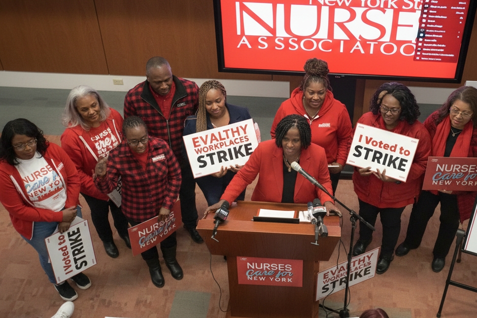 নিউ ইয়র্ক সিটির ইতিহাসে সবচেয়ে বড় নার্স ধর্মঘটের ঘোষণা