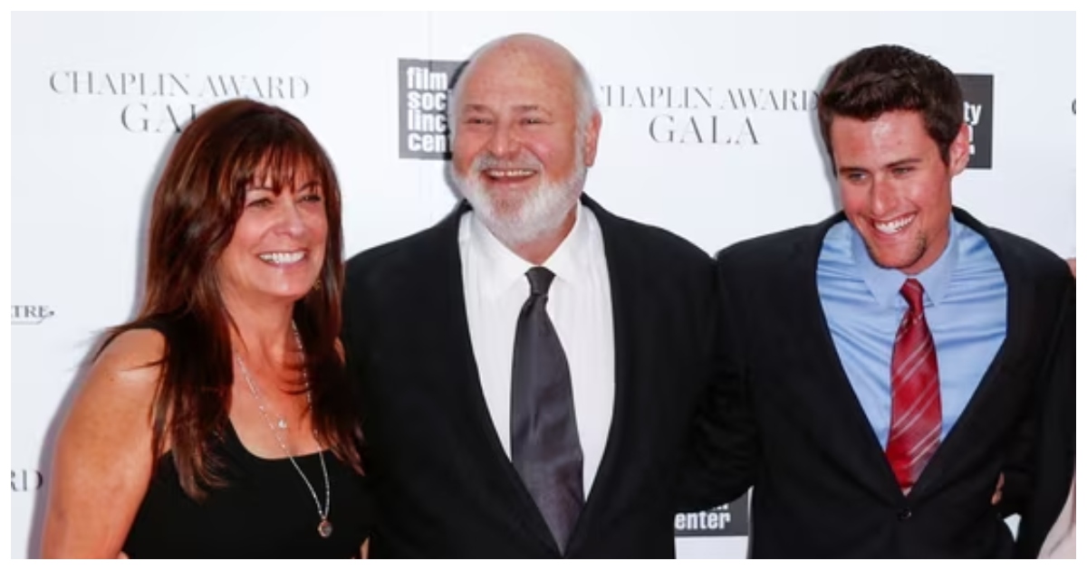 মিশেল সিঙ্গার রাইনার, রব রাইনার ও ছেলে নিক রাইনার(বাঁ থেকে)। ছবি: হিন্দুস্থান টাইমস