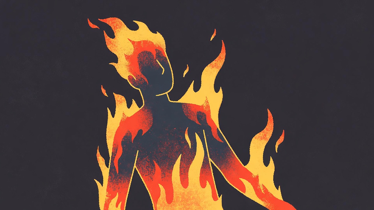 অগ্নিসংযোগ হামলার শিকার ব্যক্তির এআই নির্মিত প্রতীকী চিত্র। গ্রাফিক্স: গ্রোক