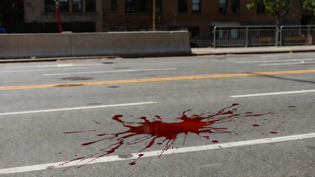 দুর্ঘটনার পর রক্তাক্ত সড়কের প্রতীকী চিত্র। ছবি: গ্রোক