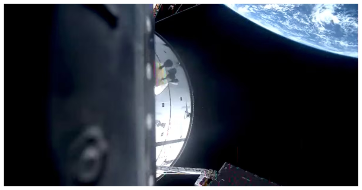 নভোচারী বহনকারী আর্টেমিস ২। ছবি: নাসা টিভি